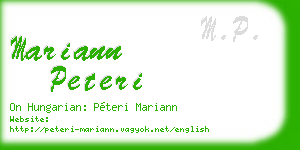 mariann peteri business card