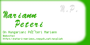 mariann peteri business card